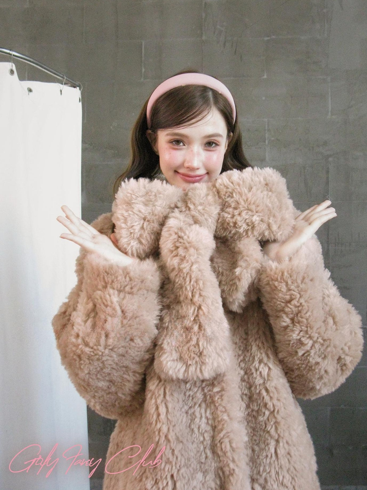 Girly Fancy Club Bear Ear Hooded Warm Loose Mid Length Women's Faux Fur Coats