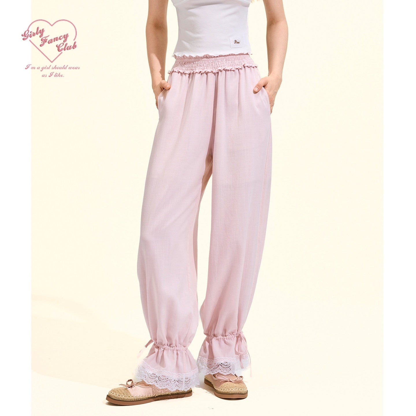 Girly_Fancy_Club_Blush_Pink_Lace_Trim_Elastic_Waist_Women's_Tencel_Straight-leg_Pants_1049169060029_MISSTT