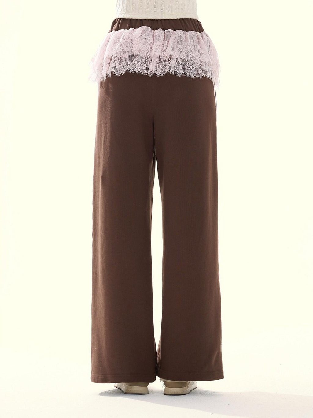 Girly Fancy Club Chocolate Brown Ruched Bow Hooded Zip Oversized Women's Cotton Tracksuit Sets