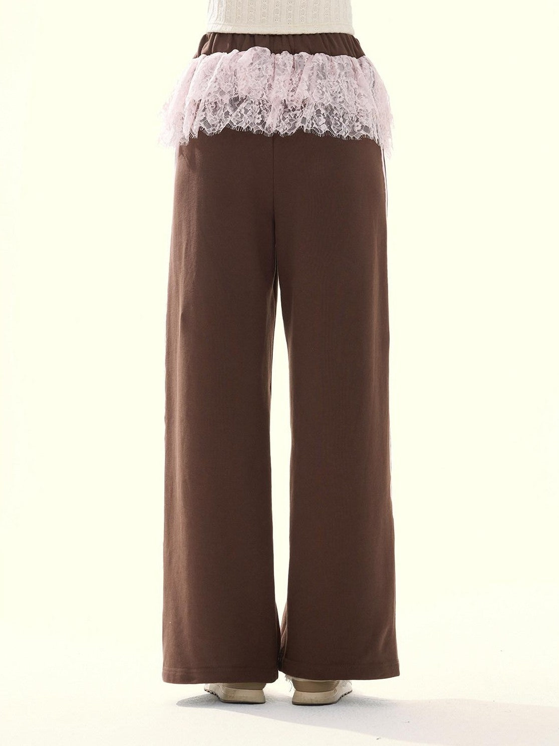 Girly Fancy Club Chocolate Brown Ruched Bow Hooded Zip Oversized Women's Cotton Tracksuit Sets