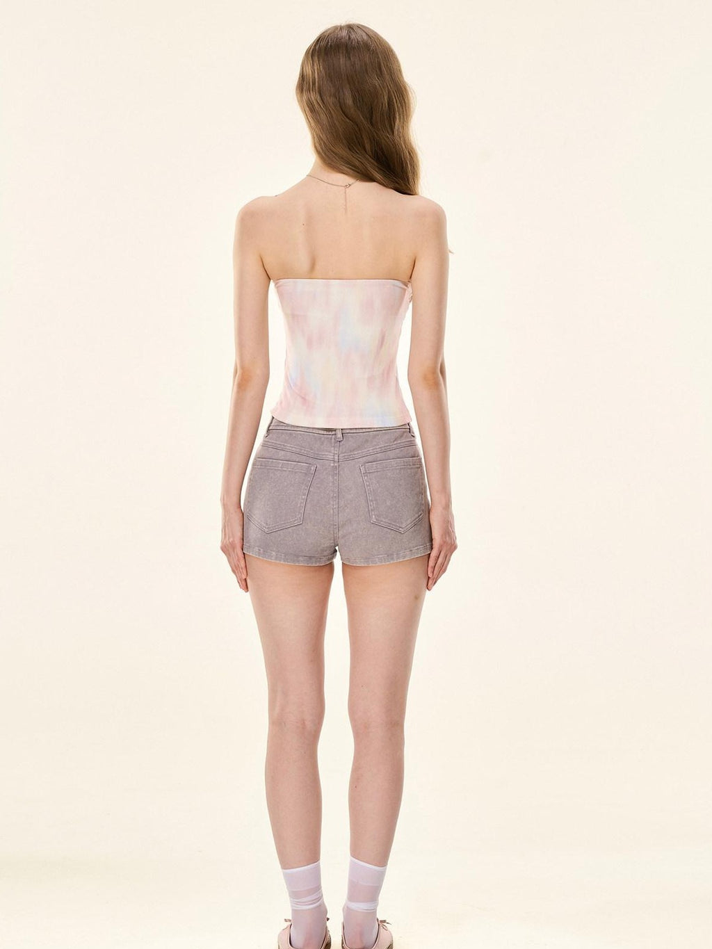 Girly Fancy Club Dreamy Multicolor Backless Slim Built In Pad Women's Polyester Knit Tube Tops