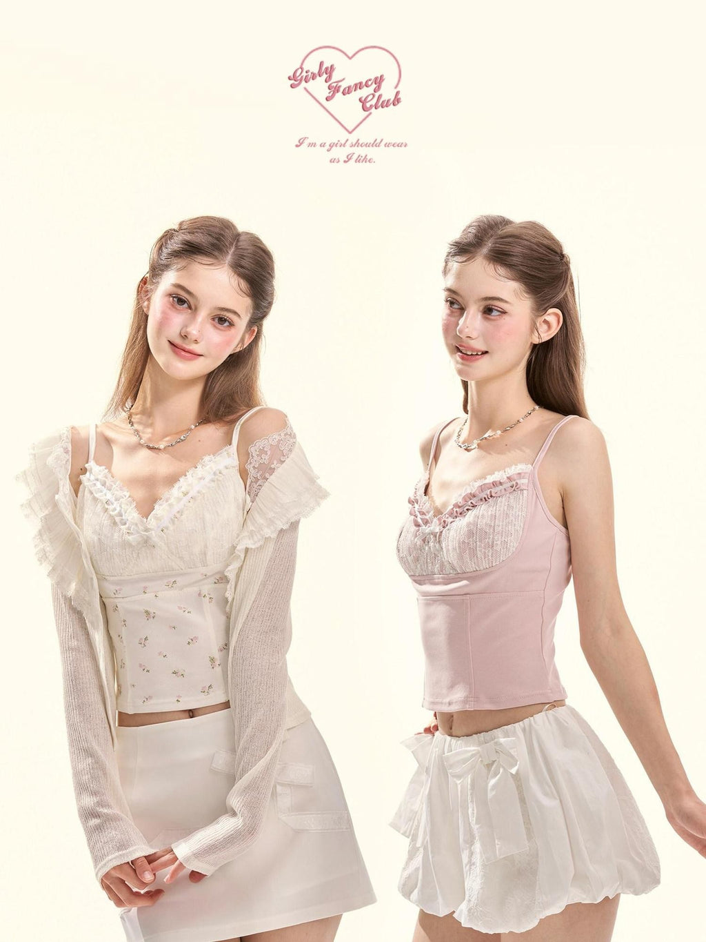 Girly Fancy Club Floral Ruched Lace Ruffle Trim Built In Pad V-neck Women's Camisoles