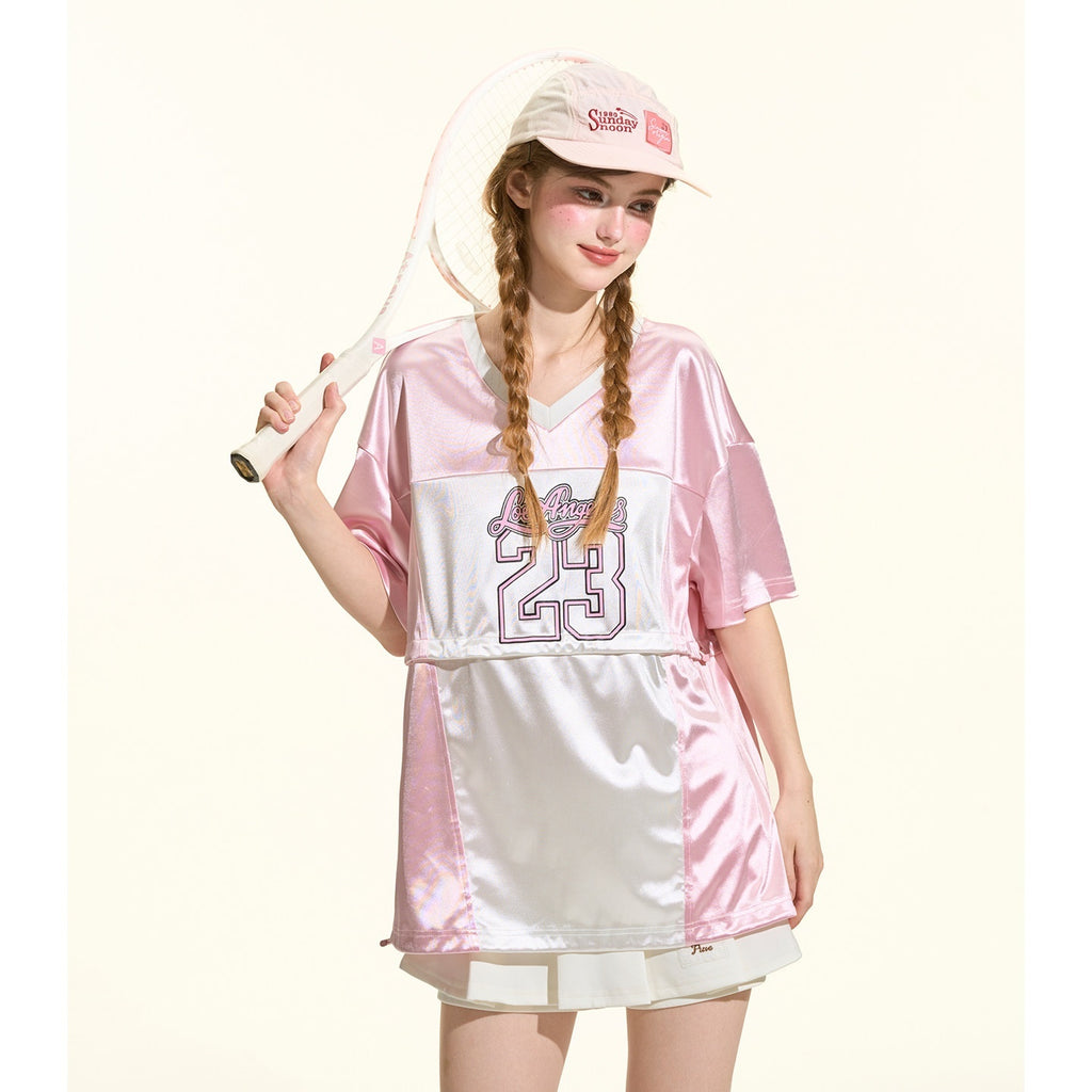Girly_Fancy_Club_Glow_Pink_Colorblock_Spliced_Number_Print_Women's_Polyester_Oversized_T-shirts_1056080958350_MISSTT