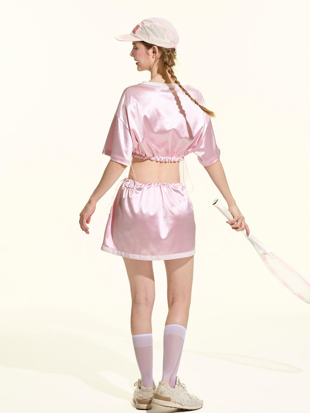 Girly Fancy Club Glow Pink Colorblock Spliced Number Print Women's Polyester Oversized T-shirts