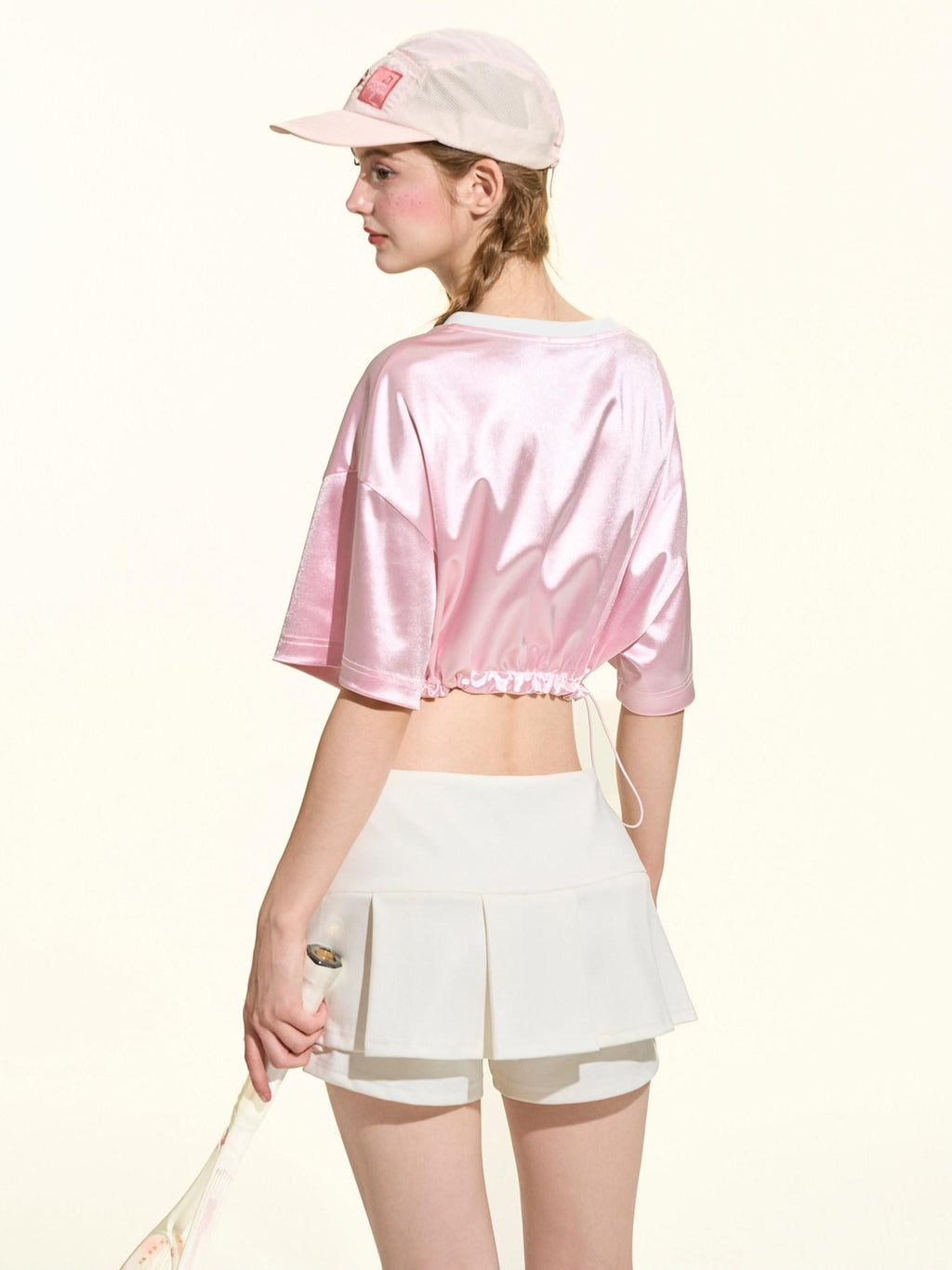 Girly Fancy Club Glow Pink Colorblock Spliced Number Print Women's Polyester Oversized T-shirts