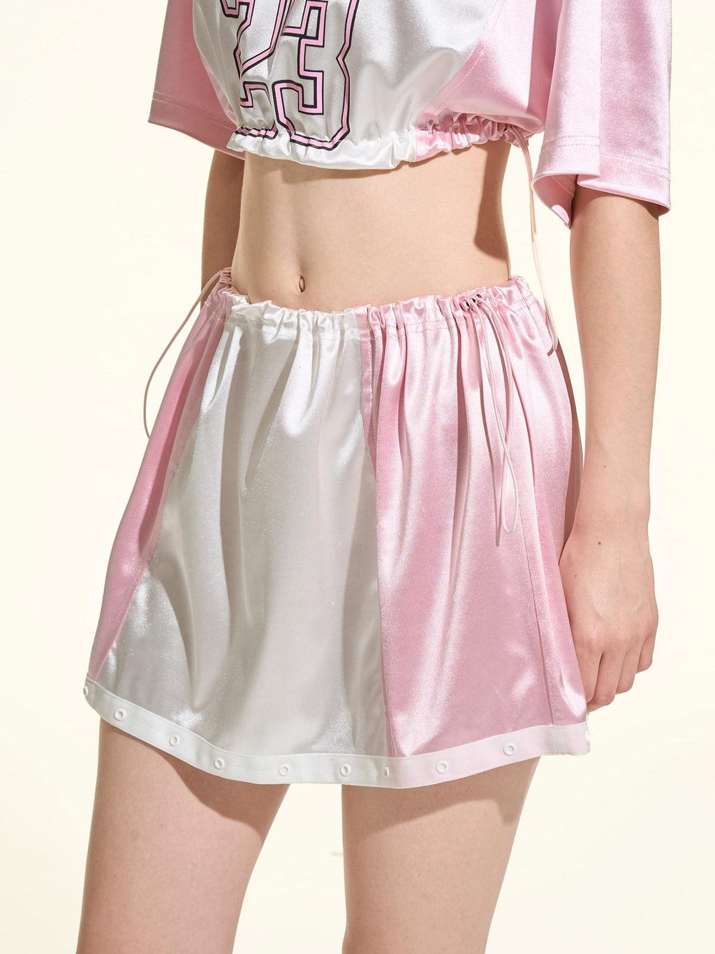 Girly Fancy Club Glow Pink Colorblock Spliced Number Print Women's Polyester Oversized T-shirts