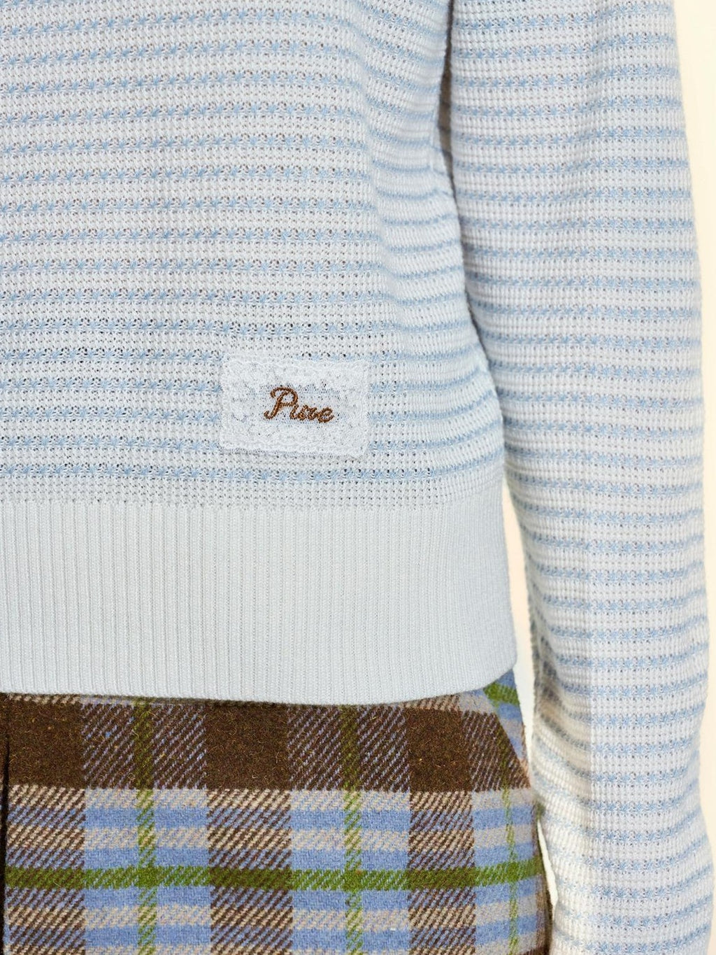 Girly Fancy Club Heather Waffle Knit Relaxed Women's Silk Wool Blend Sweaters