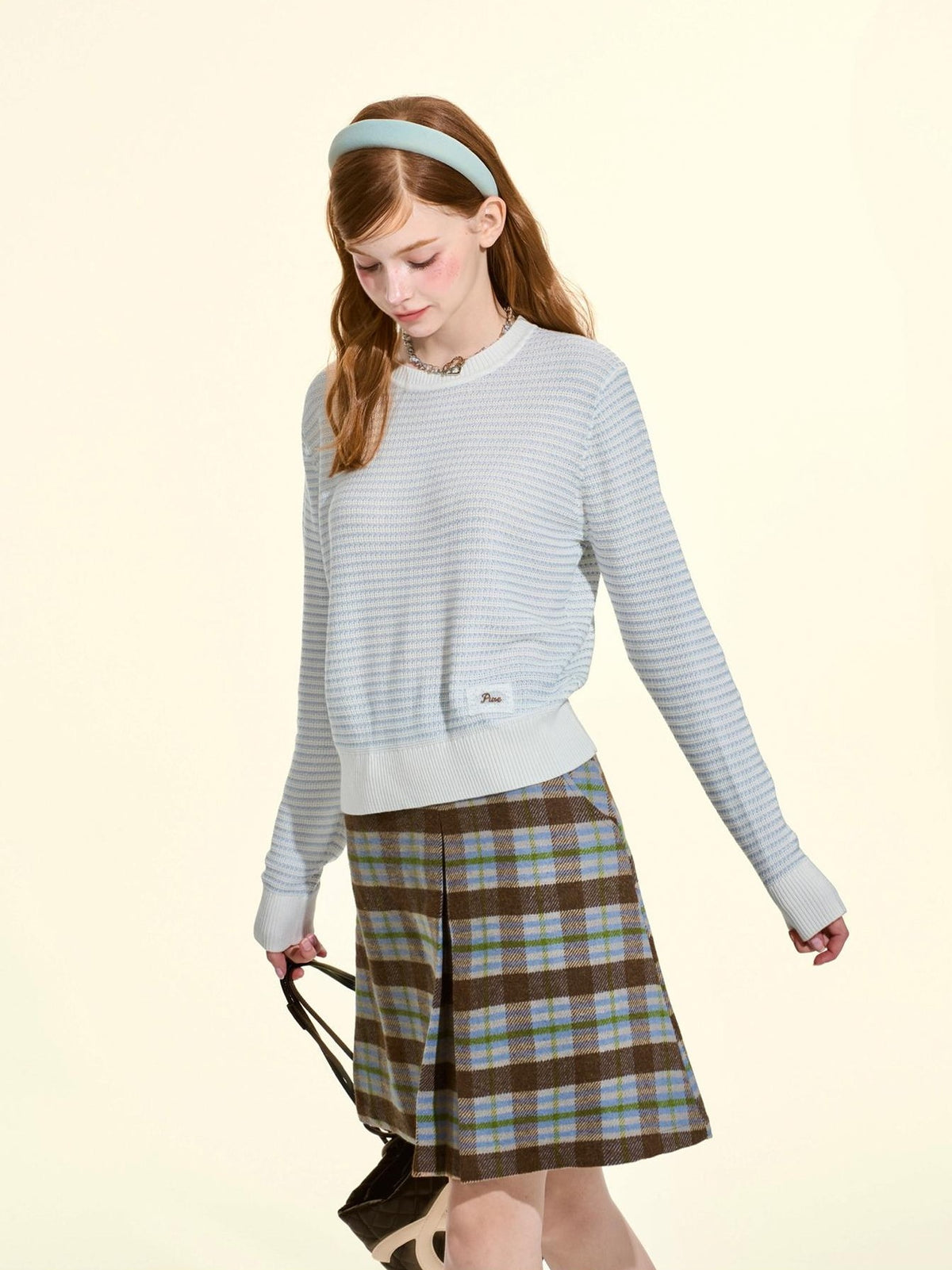 Girly Fancy Club Heather Waffle Knit Relaxed Women's Silk Wool Blend Sweaters