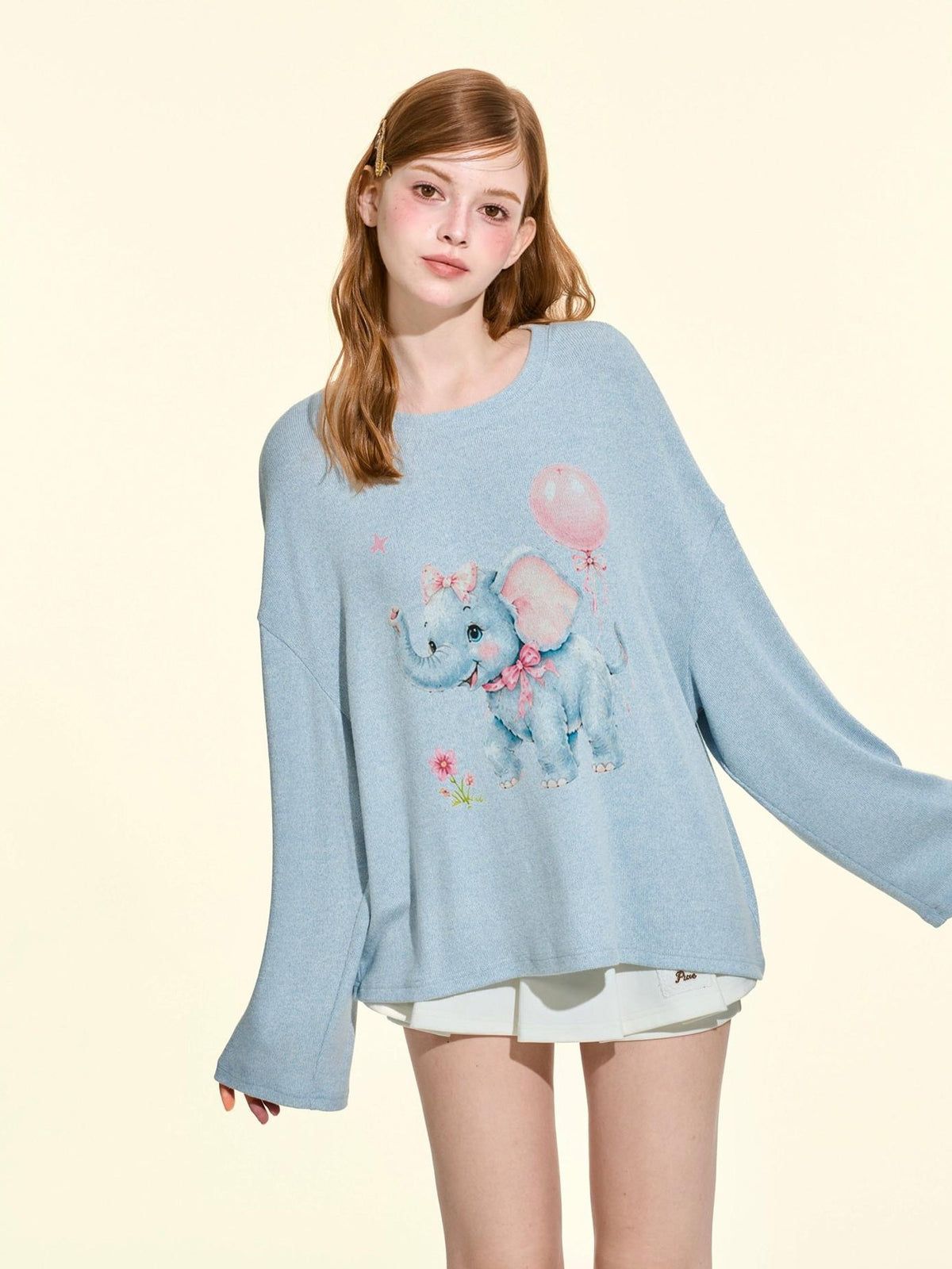 Girly Fancy Club Pink Retro Animal Print Loose Fit Women's Long Sleeve T-shirts