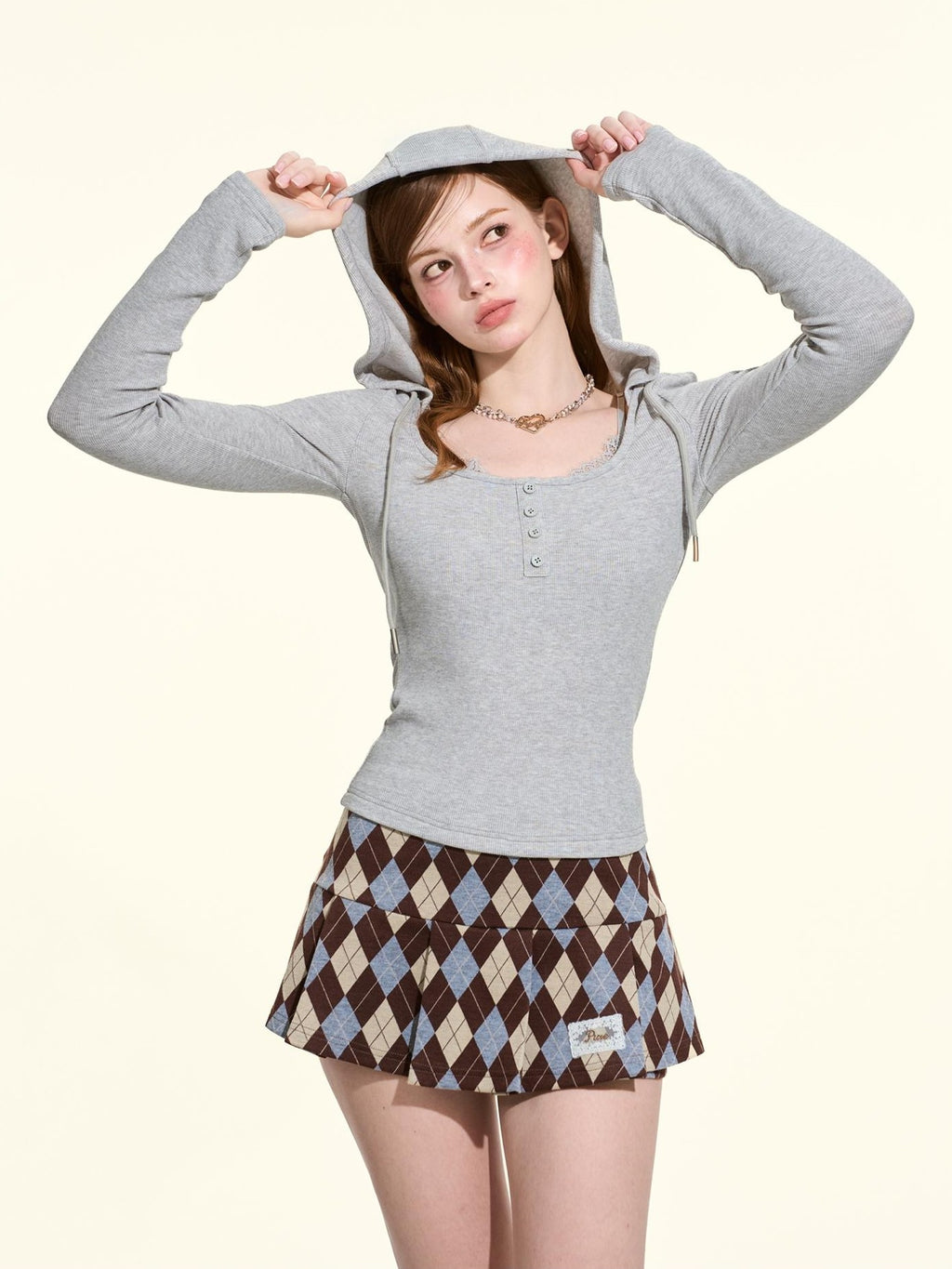 Girly Fancy Club Pleated Plaid A Line Knit Women's Mini Skirts
