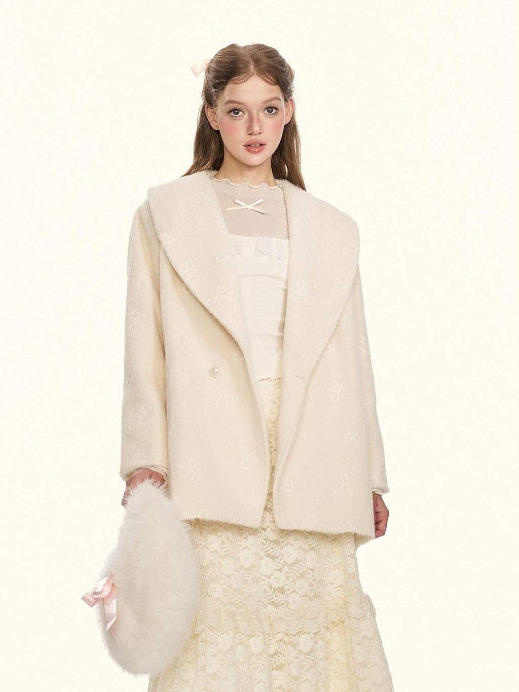 Girly Fancy Club Sheer Lace Mesh Spliced Stand Collar Slim Fit Women's Knitted Sweaters
