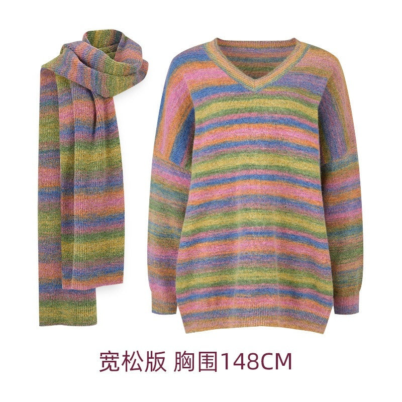 Girly_Fancy_Club_Slouchy_Colorblock_Striped_Knit_V-neck_Drop_Shoulder_Women's_Wool_Blend_Sweaters_844351144698_MISSTT