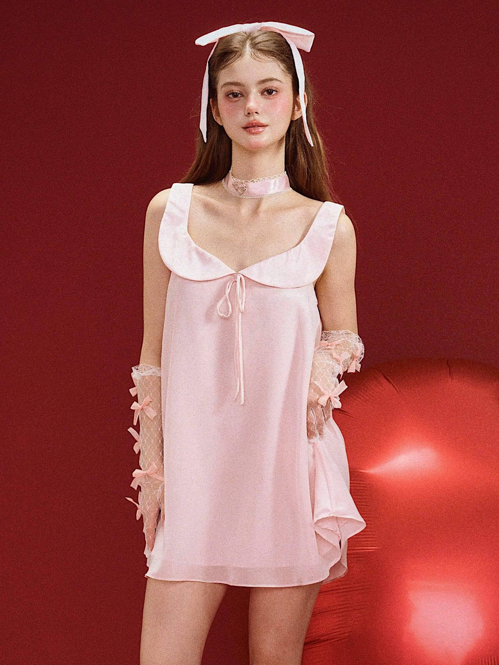 Girly_Fancy_Club_Soft_Mist_Pink_Doll_Collar_Bow_Sleeveless_Women's_Polyester_Slip_Mini_Dresses_960265456904_MISSTT