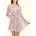 Girly_Fancy_Club_Soft_Pink_Ruffle_Hem_A_Line_Bell_Sleeve_Women's_Chiffon_Casual_Mini_Dresses_1008203185694_MISSTT