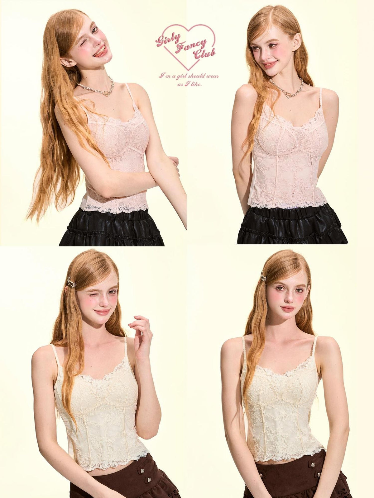 Girly Fancy Club V-neck Solid Slim Fit High Stretch Padded Women's Lace Camisoles