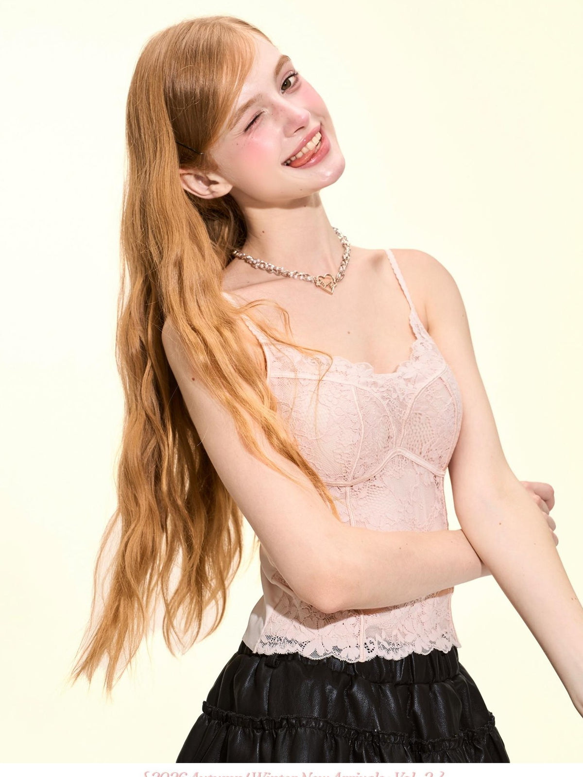 Girly Fancy Club V-neck Solid Slim Fit High Stretch Padded Women's Lace Camisoles