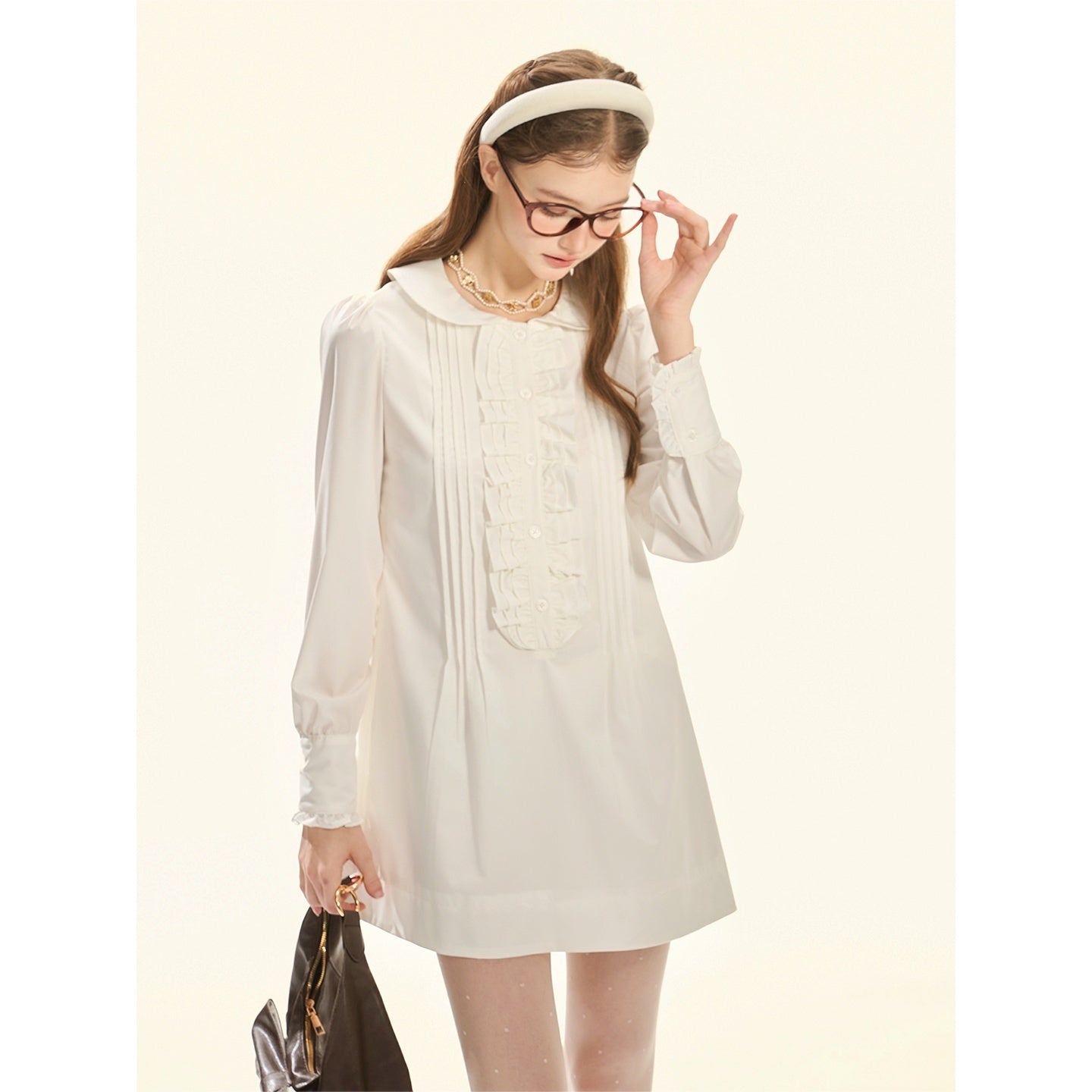 Girly_Fancy_Club_White_Accordion_Pleat_Ruffle_Doll_Collar_Women's_Polyester_Casual_Mini_Dresses_997924625561_MISSTT