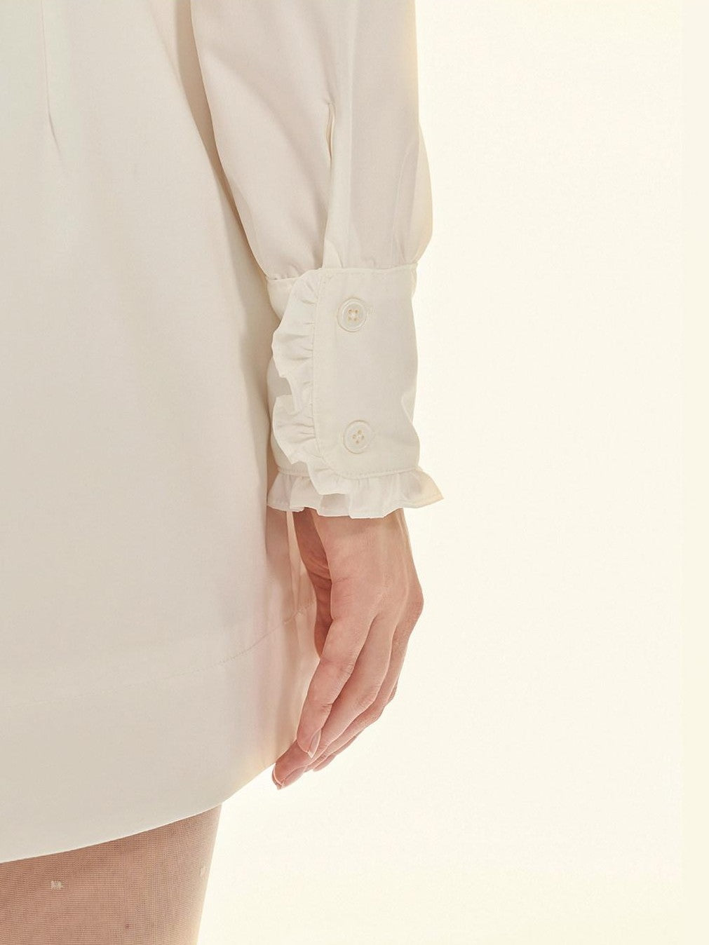 Girly Fancy Club White Accordion Pleat Ruffle Doll Collar Women's Polyester Casual Mini Dresses