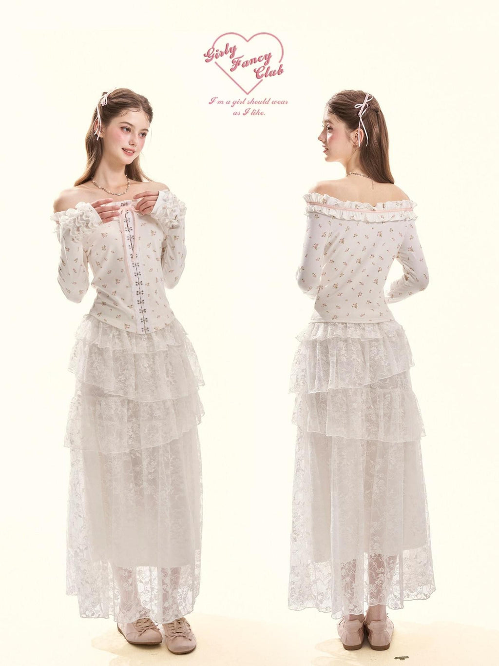 Girly Fancy Club White Puff Layered Ruffle Irregular Cake Hollow Women's Lace Tiered Skirts