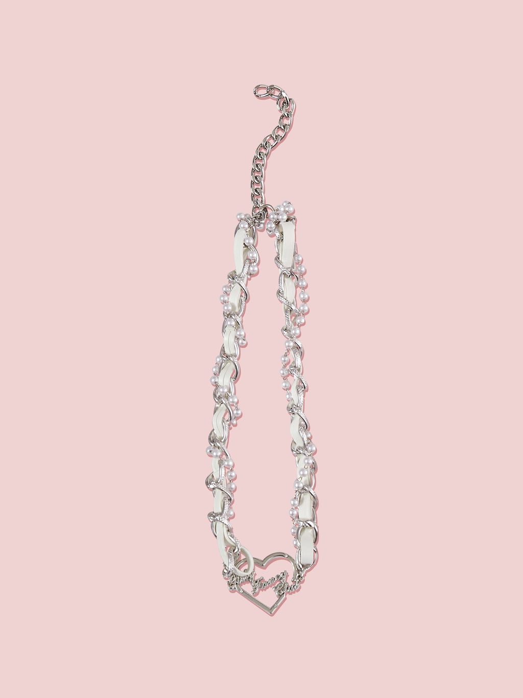 Girly_Fancy_Club_Woven_Heart_Beaded_Chain_Vintage_Logo_Girlish_Women's_Necklaces_673928567297_MISSTT