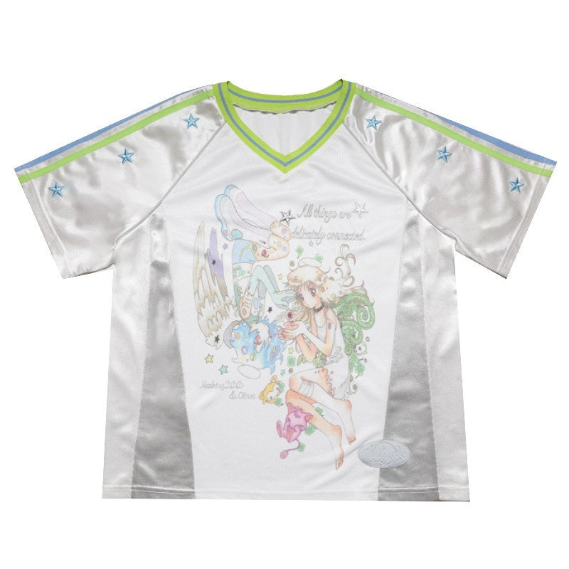 Hashtag_DDD_Cartoon_Star_Raglan_Patchwork_Print_Women's_Polyester_Short_Sleeve_T-shirts_905780831219_MISSTT