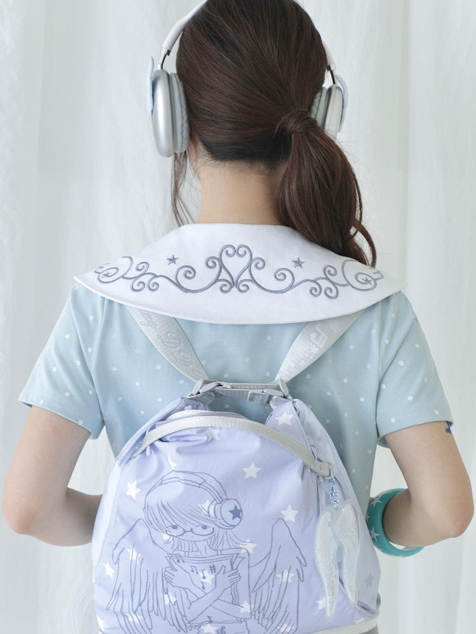 Hashtag DDD Double Sided Angel Star Octopus Grass Print Women's Large Capacity Travel Shoulder Bags