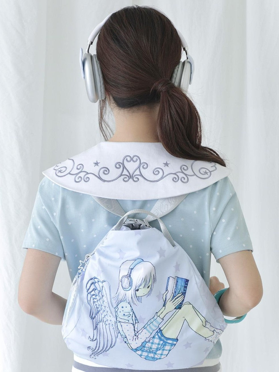 Hashtag DDD Double Sided Angel Star Octopus Grass Print Women's Large Capacity Travel Shoulder Bags
