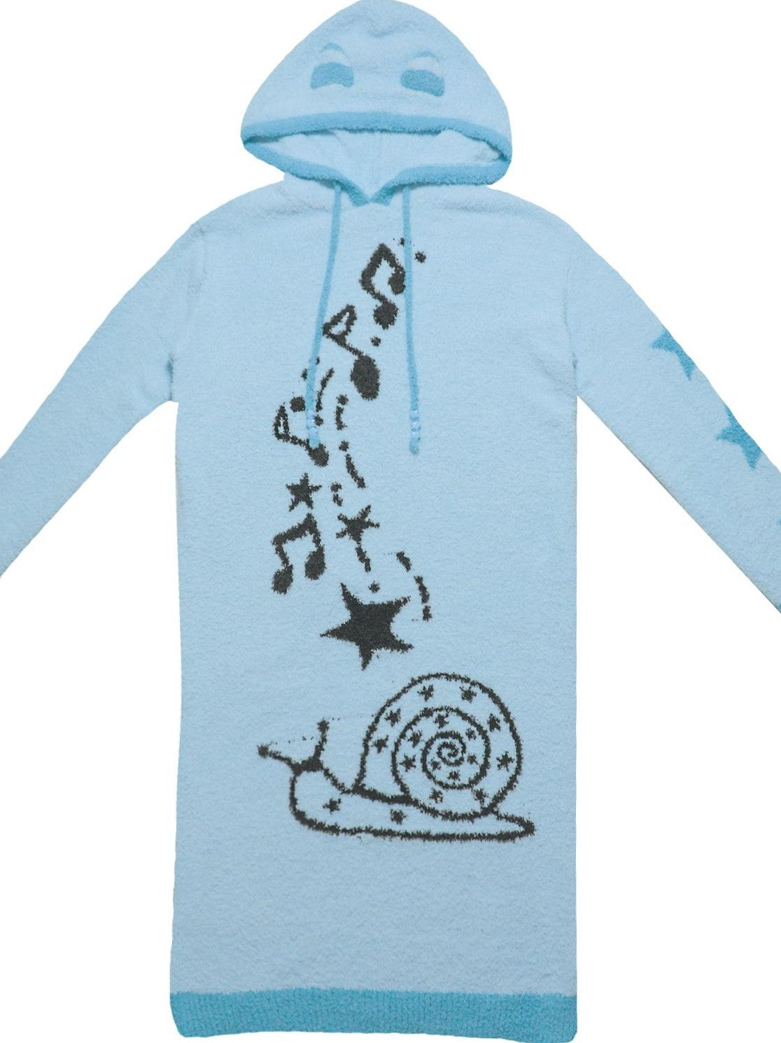 Hashtag DDD Jacquard Cartoon Hooded Long Sleeve Women's Polyester Sweaters