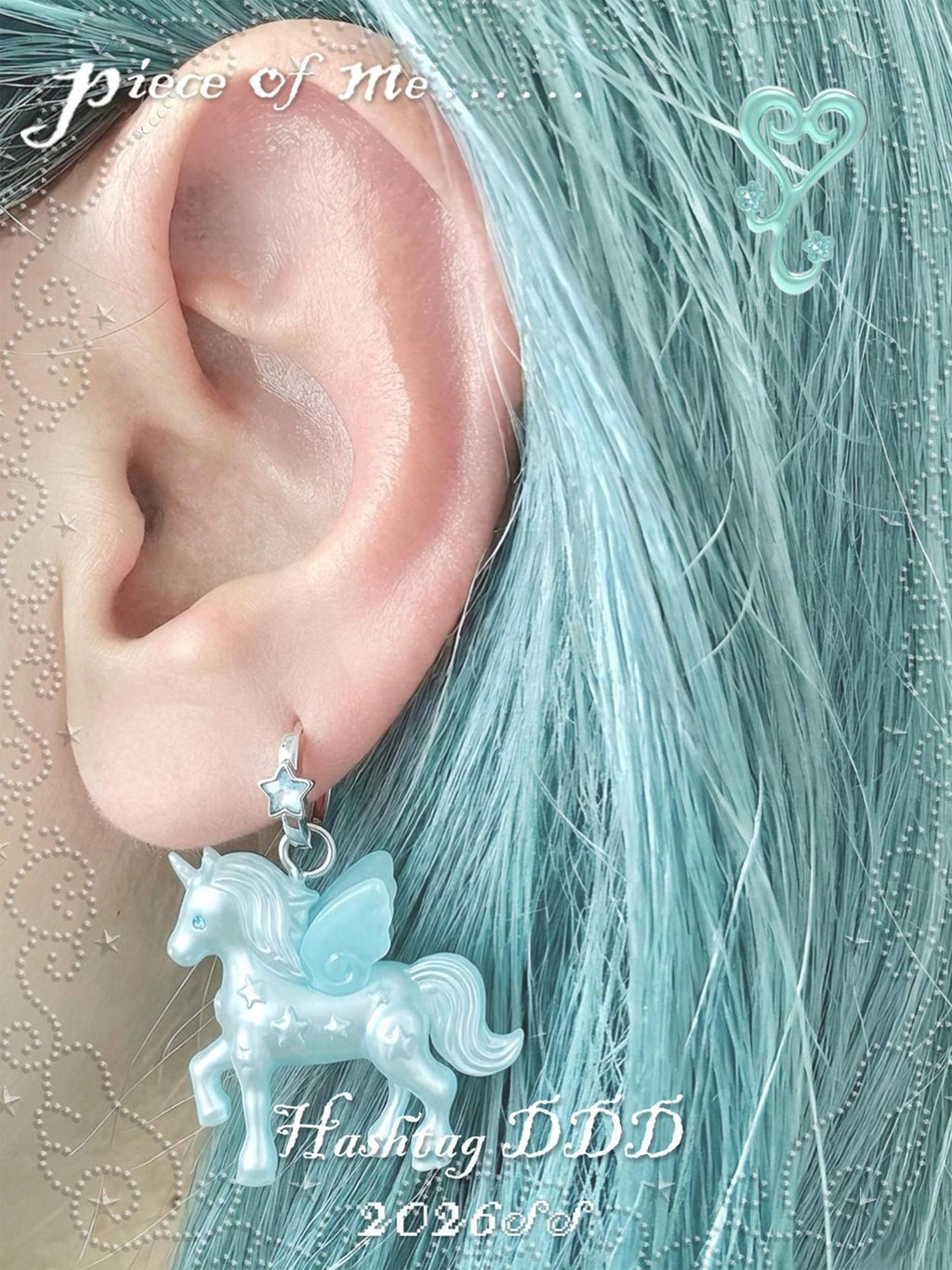 Hashtag DDD Light Pink Mint Green Unicorn House Heart Women's Stainless Steel Necklaces