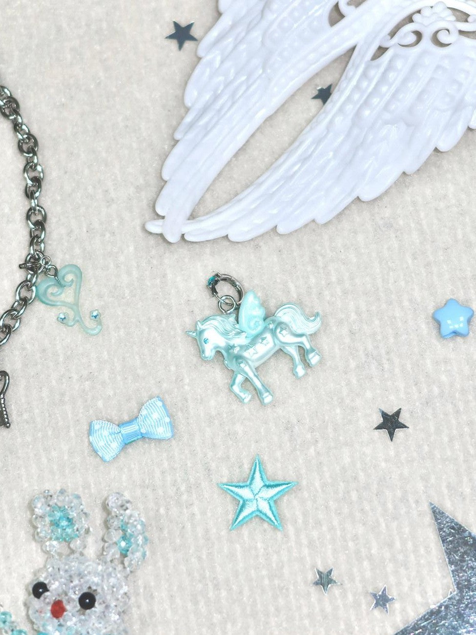 Hashtag DDD Light Pink Mint Green Unicorn House Heart Women's Stainless Steel Necklaces