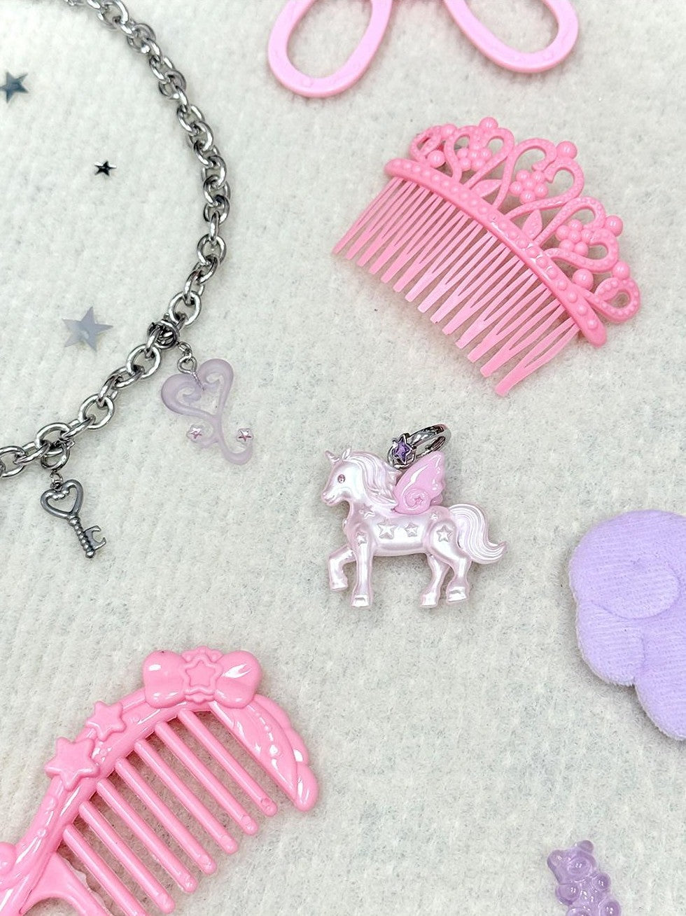 Hashtag DDD Light Pink Mint Green Unicorn House Heart Women's Stainless Steel Necklaces