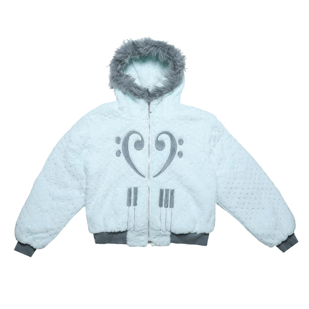 Hashtag_DDD_Mint_Green_Silver_Foil_Star_Piano_Note_Hood_Women's_Cotton_Puffer_Jackets_988943399335_MISSTT