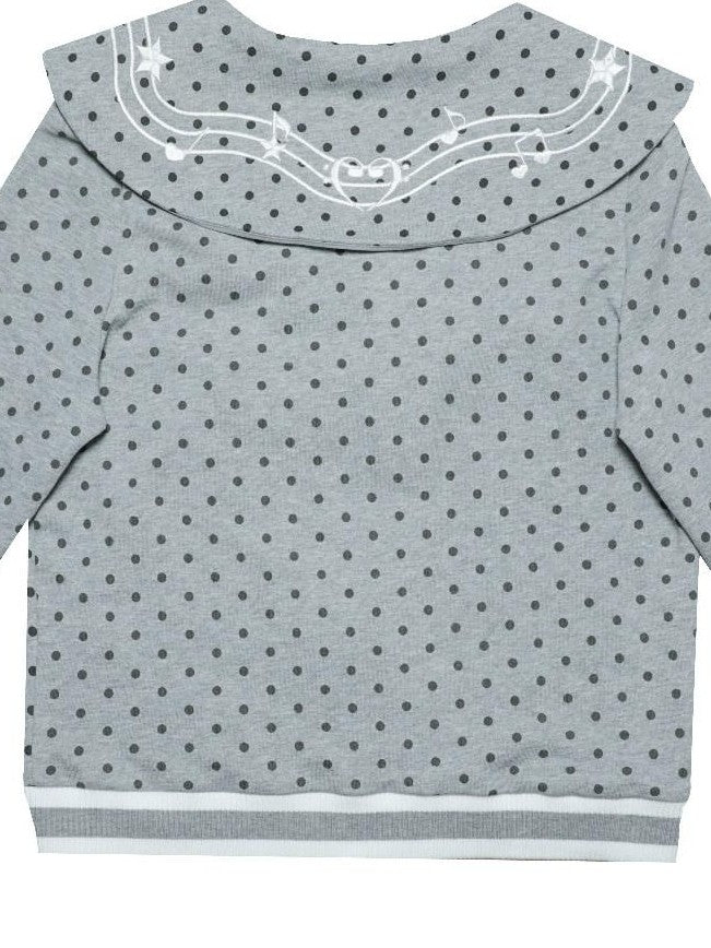 Hashtag DDD Polka Dot Embroidered Sailor Women's Cotton Zippered Short Cardigans