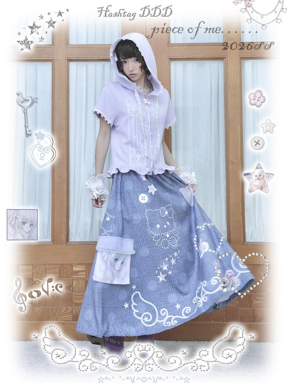 Hashtag DDD Polka Dot Patchwork Pockets Women's Polyester Faux Linen A-line Skirts