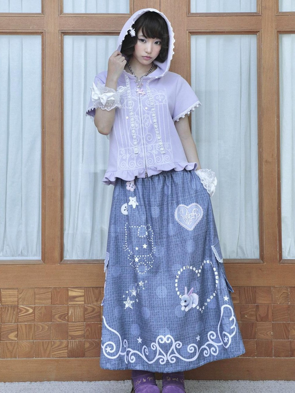 Hashtag DDD Polka Dot Patchwork Pockets Women's Polyester Faux Linen A-line Skirts