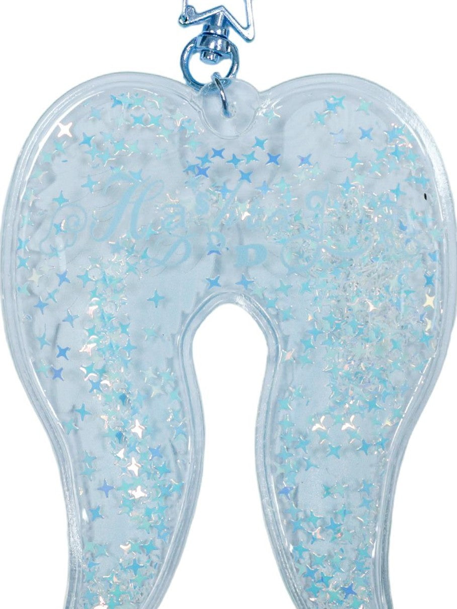 Hashtag DDD Pvc Transparent Angel Wings Sequin Inflatable Women's Keychains