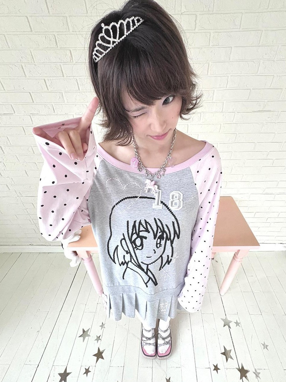 Hashtag DDD Rhinestone Pixel Off Shoulder Pleated Women's Cotton Casual Mini Dresses