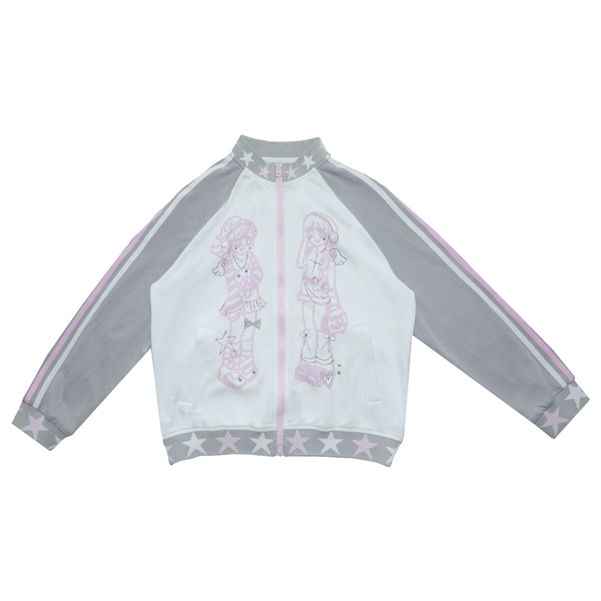 Hashtag_DDD_Rhinestone_Star_Stand_Collar_Zip_Up_Cotton_Women's_Casual_Jackets_985743650390_MISSTT