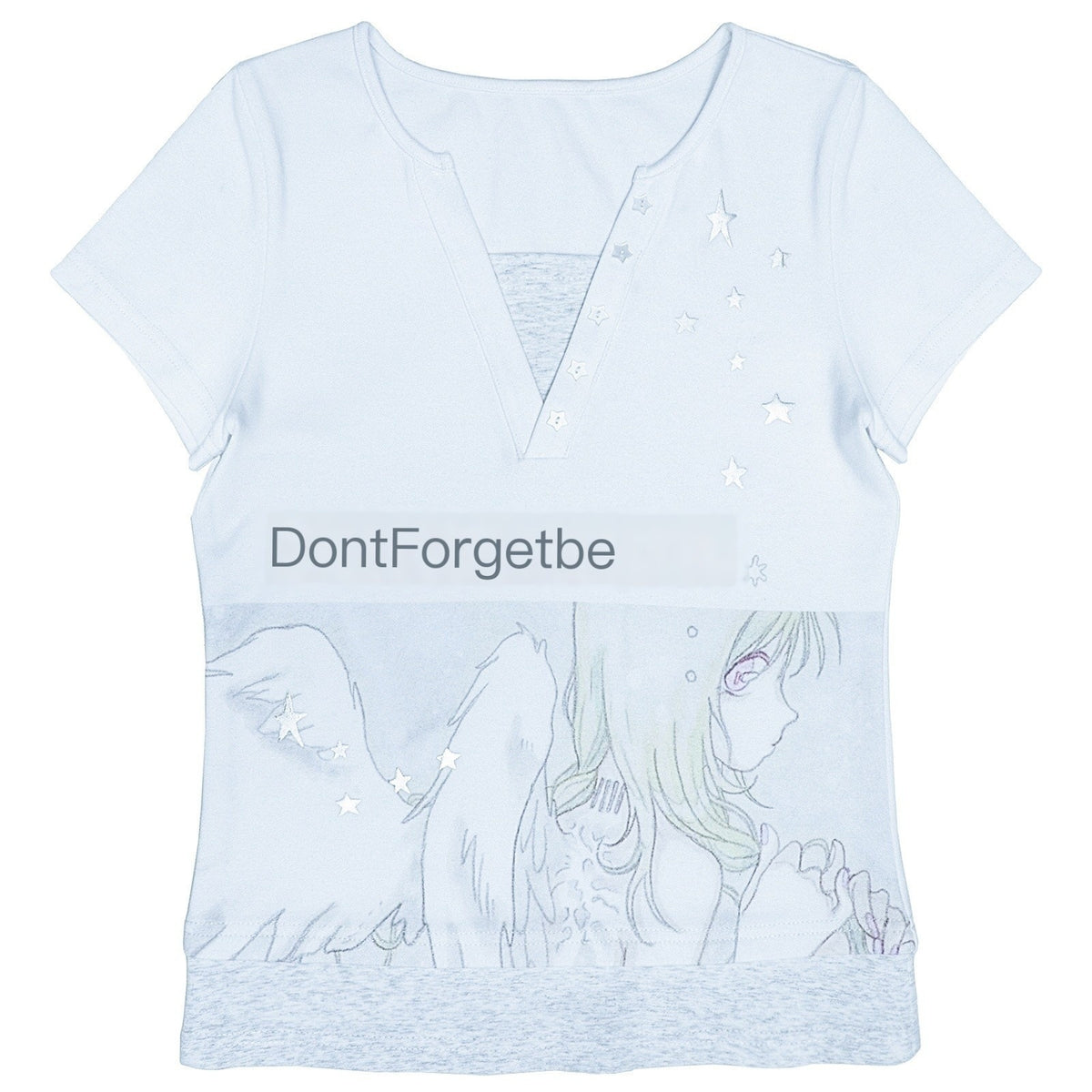 Hashtag_DDD_Y2k_Dreamcore_Angel_Silver_Foil_Print_Layered_Women's_Cotton_Short_Sleeve_T-shirts_1042939161351_MISSTT