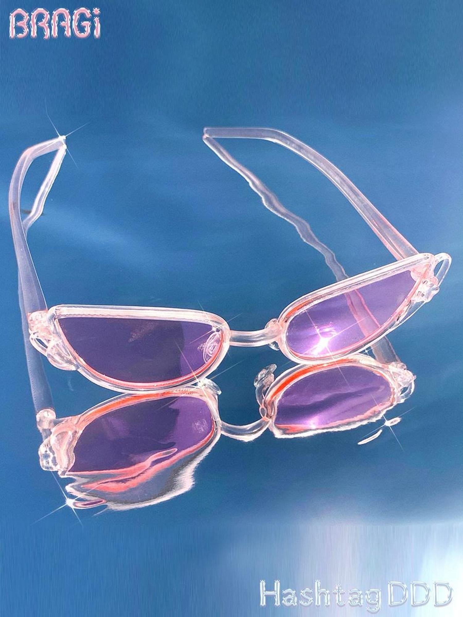 Hashtag DDD Y2k Retro 3d Printed Sweet Niche Trendy Women's Uv Protection Sunglasses