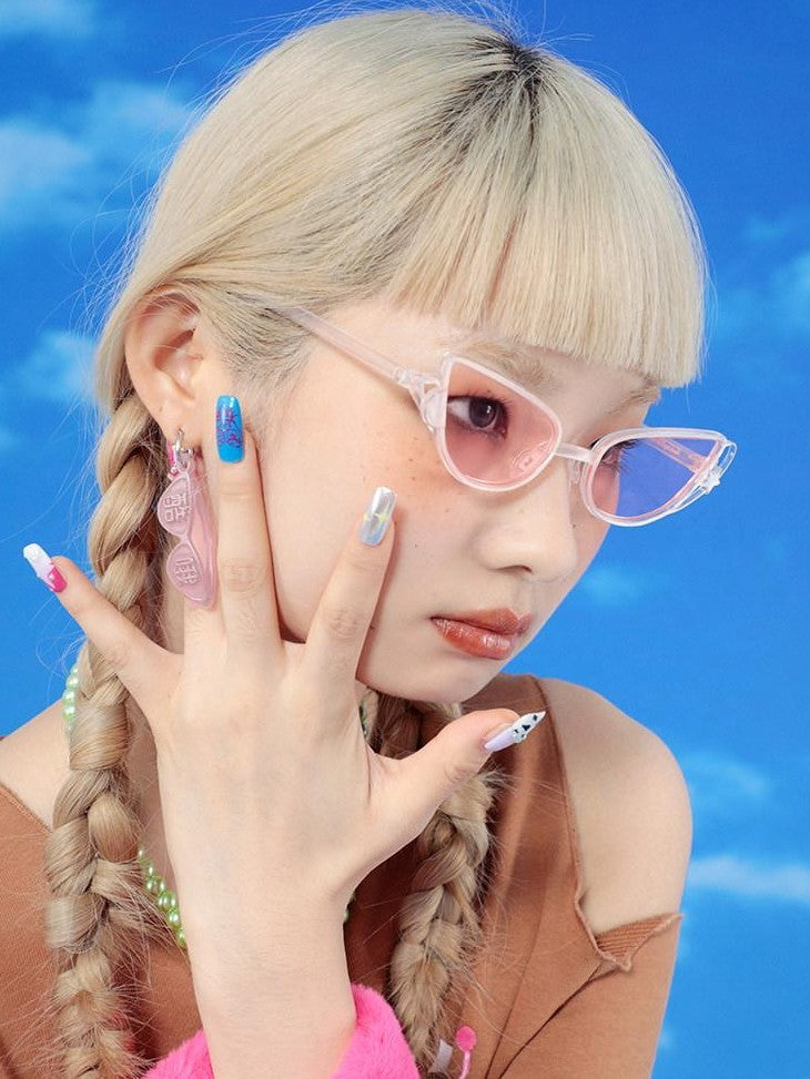 Hashtag DDD Y2k Retro 3d Printed Sweet Niche Trendy Women's Uv Protection Sunglasses