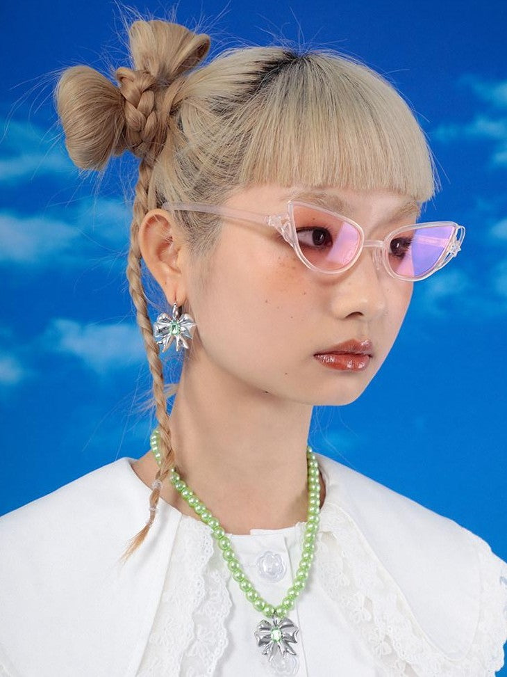Hashtag DDD Y2k Retro 3d Printed Sweet Niche Trendy Women's Uv Protection Sunglasses