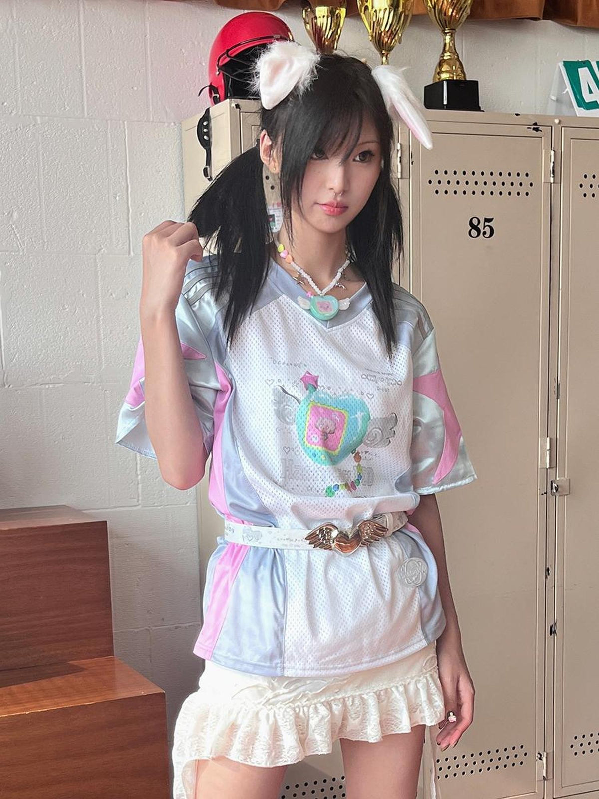 Hashtag DDD Y2k Winged Heart Angel White Pu Leather Hip Hop Women's Belts