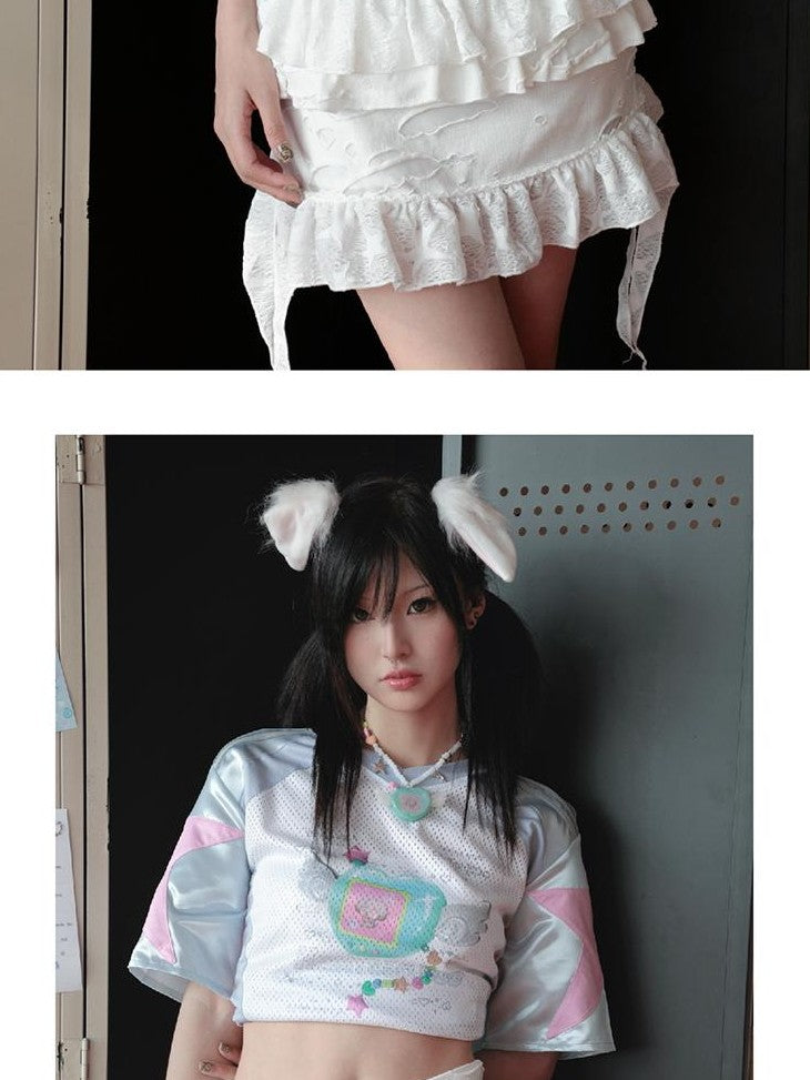 Hashtag DDD Y2k Winged Heart Angel White Pu Leather Hip Hop Women's Belts