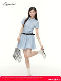 Hypoekai_Blue_Striped_Square_Neck_Half_Sleeve_Cinched_Waist_Women's_Polyester_Casual_Mini_Dresses_920262224326_MISSTT