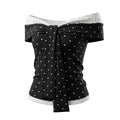Hypoekai_Colorblock_Polka_Dot_Off_Shoulder_Fitted_Women's_Cotton_Short_Sleeve_T-shirts_1042098856623_MISSTT