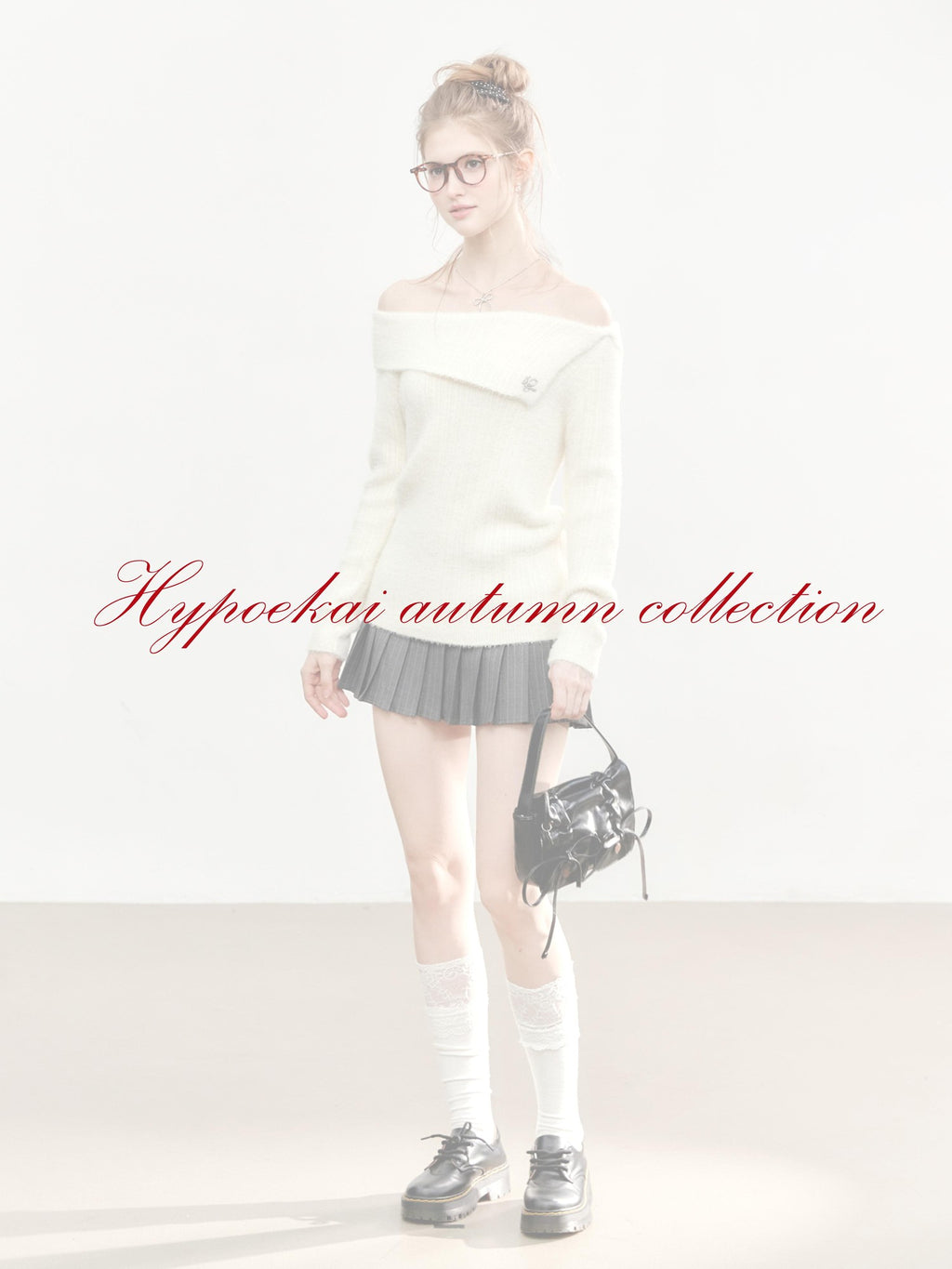 Hypoekai Fuzzy Soft Slanted Off Shoulder Loose Fit Women's Knit Off-shoulder Sweaters