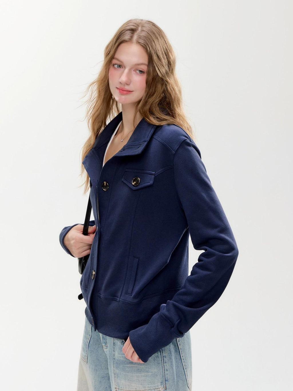 Hypoekai High Collar Pocket Slim Fit Short Tailored Women's Cropped Jackets