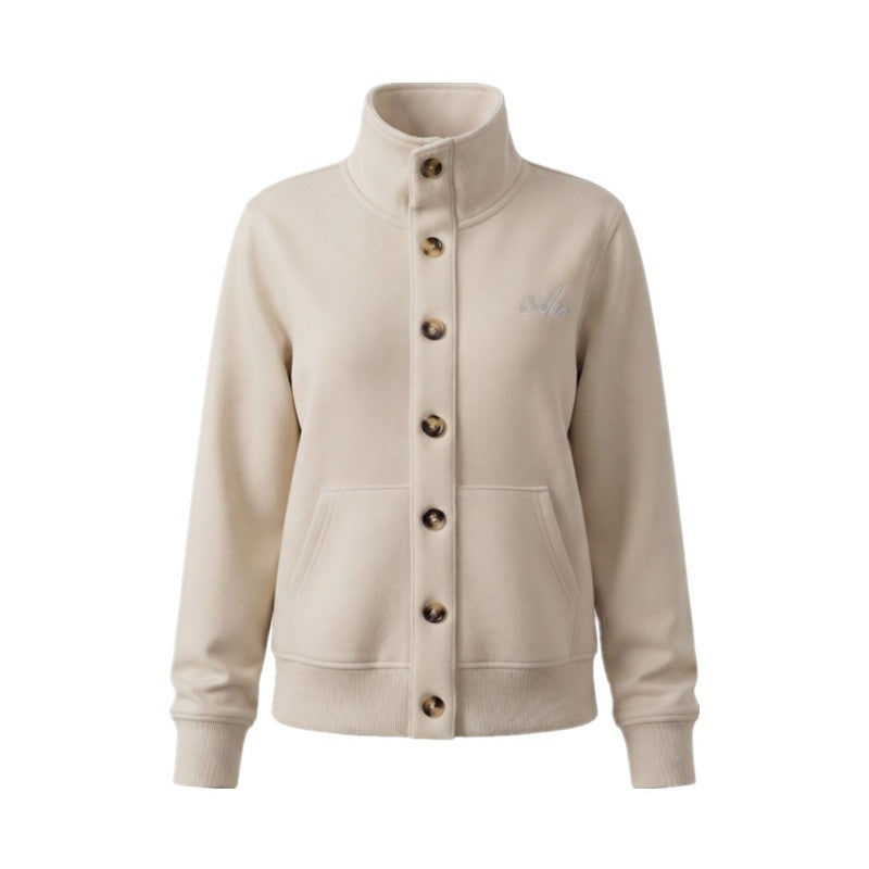 Hypoekai_Light_Beige_Stand_Collar_Slim_Fit_Short_Women's_Sweatshirt_Cropped_Jackets_1074213536106_MISSTT