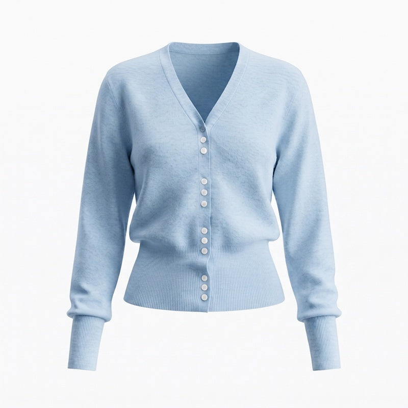 Hypoekai_Mist_Green_Placket_Colored_Buttons_V-neck_Slim_Women's_Knit_Button-up_Cardigans_1072195766373_MISSTT